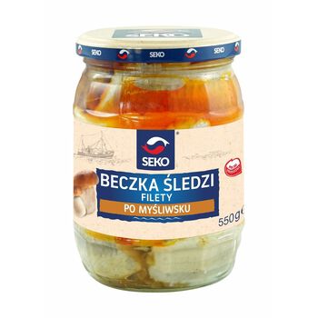 Beczka Śledzi Filety Po Myśliwsku Seko 550G