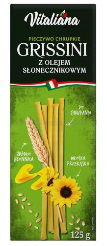 Paluszki Grissini Z Olejem Słonecznikowym 125 G - Vitaliana [BIO]