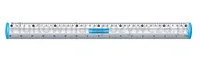 Linijka aluminiowa KEYROAD, z uchwytem na ołówek, 40cm, blister, mix kolorów - 3