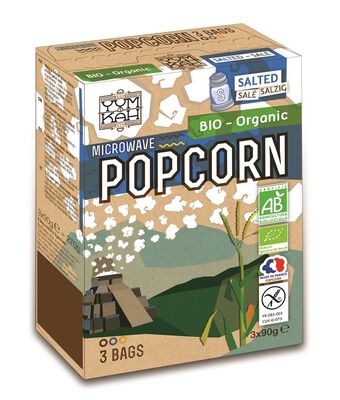 Natais Popcorn Z Solą Do Przygotowania W Mikrofalówce Bezglutenowy Bio (3 X 90 G) 270 G [BIO]