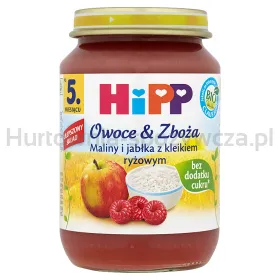 Hipp Bio Od Pokoleń, Maliny I Jabłka Z Kleikiem Ryżowym, Po 5. M-Cu, 190 G