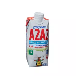 Spółdzielnia Mleczarska w Gostyniu. Mleko pierwotne A2A2 UHT 3,2% 500ml