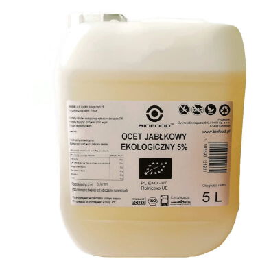 Ocet Jabłkowy 5 % Niefiltrowany Bio 5 L - Horeca (Bio Food) [BIO]