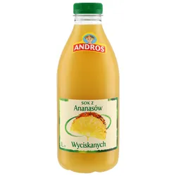 ANDROS Sok z ananasów wyciskanych 1l<br>(w tym +0,50 zł/szt. zwrotnej kaucji)