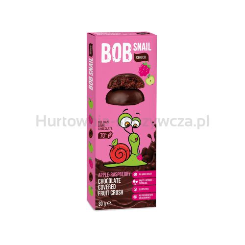 Przekąska Choco Jabłko - Malina W Ciemnej Czekoladzie Belgijskiej Bez Dodatku Cukru Bezglutenowa 30 G - Bob Snail [BIO]