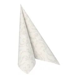 Serwetki&ROYAL Collection&, składane w 1/4, 40 cm x 40 cm, białe, &Damascato&, 50szt,