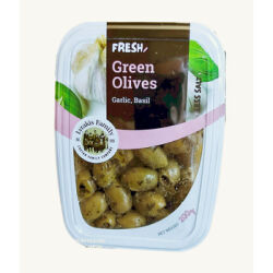 Lyrakis Family Oliwki Zielone Drylowane Z Czosnkiem I Bazylią Pasteryzowane Fresh Pack 200G