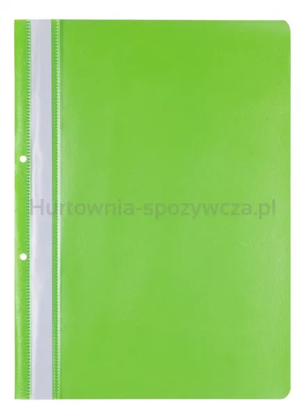 Skoroszyt OFFICE PRODUCTS, PP, A4, 2 otwory, 100/170mikr., wpinany, jasnozielony
