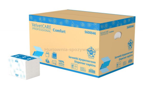 Serwetki celulozowe VELVET, 2-warstwowe, 6000 listków, 40szt., białe - 3