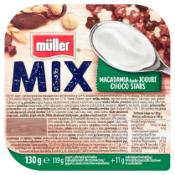Müller Mix Jogurt Makadamia Z Dodatkiem Choco Stars 130G