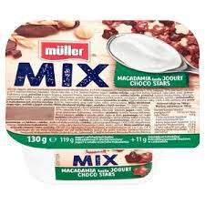 Muller Mix Jogurt Makadamia Z Dodatkiem Choco Stars 130G