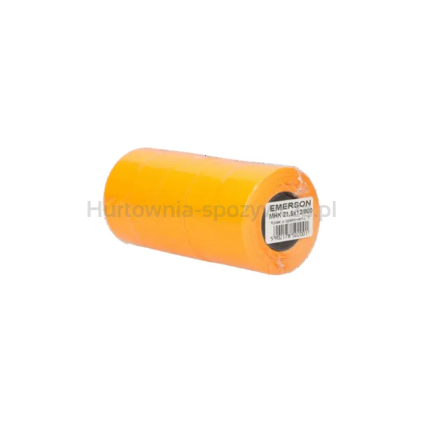 Etykieta do metkownic MHK jednorzędowa pomarańczowa 22x12mm, nawój 800, zgrzewka 5 rolek