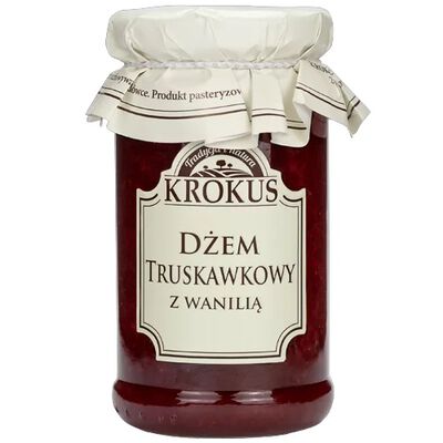 Dżem Truskawkowy Z Wanilią O Obniżonej Zawartości Cukru Bezglutenowy 235 G - Krokus [BIO]