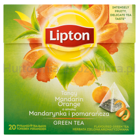 Lipton Herbata O Smaku Mandarynka I Pomarańcza Herbata Zielona Aromatyzowana (20 Torebek)