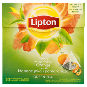 Lipton Herbata O Smaku Mandarynka I Pomarańcza Herbata Zielona Aromatyzowana 36 G (20 Torebek)