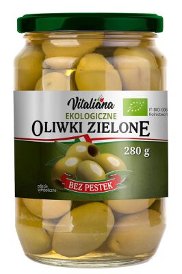 Oliwki Zielone Bez Pestek W Zalewie Bio 280 G (150 G)- Vitaliana [BIO]