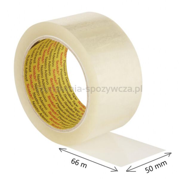 Taśma pakowa do magazynowania SCOTCH® (309 TSP), mocna, 50mm, 66m, transparentna - 2