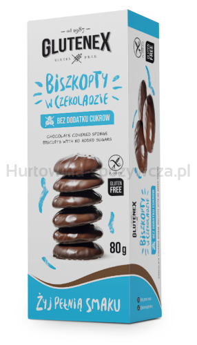 Biszkopty W Czekoladzie Bez Dodatku Cukrów Bezglutenowe 80 G - Glutenex [BIO]