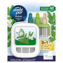 Ambi Pur 3Volution Elektryczny Odświeżacz Powietrza Morning Dew Zestaw Startowy 20 Ml