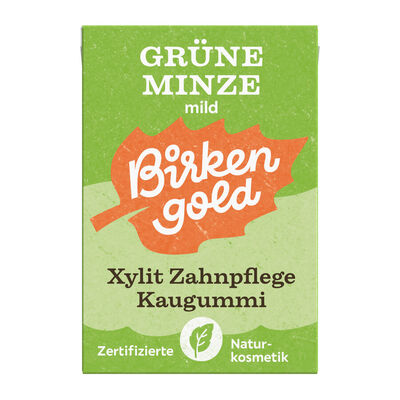 Birkengold Guma Do Żucia Z Ksylitolem O Smaku Mięty Bez Dodatku Cukrów 28 G [BIO]