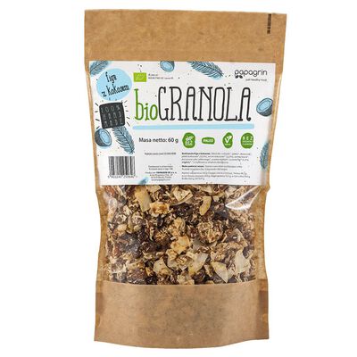 Papagrin Granola Figa Z Kokosem Bez Dodatku Cukrów Bezglutenowa Bio 60 G [BIO]