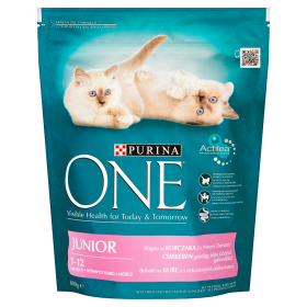 Purina One Karma Dla Kotów Junior Bogata W Kurczaka I Pełne Ziarna 800G