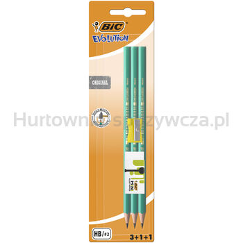 BIC Evolution Original 650 HB Ołówek bez gumki zestaw blister 3+1+1 sztuki