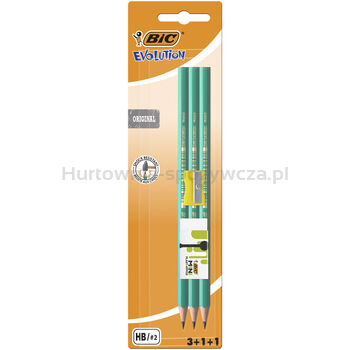 Bic Ołówek bez gumki Evolution Original 650 HB zestaw blister 3+1+1 sztuki