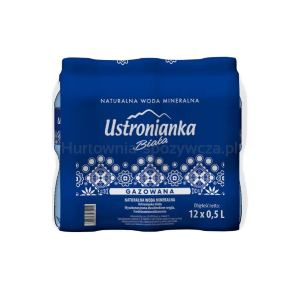 Woda Ustronianka Biała 0,5L gazowana <br>(bez EAN)x 12 sztuk