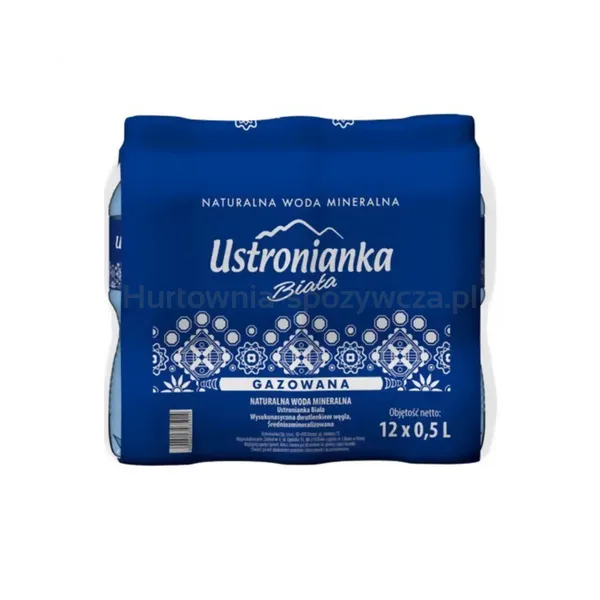 Woda Ustronianka Biała 0,5L gazowana(butelka bez kaucji)(data przydatnosci 31.01.2026)