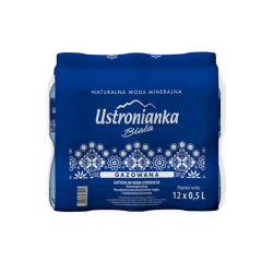 Woda Ustronianka Biała 0,5L gazowana(butelka bez kaucji)(data przydatnosci 31.01.2026)