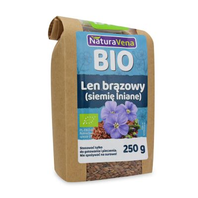 Len Brązowy (Siemię Lniane) Bio 250 G - Naturavena [BIO]