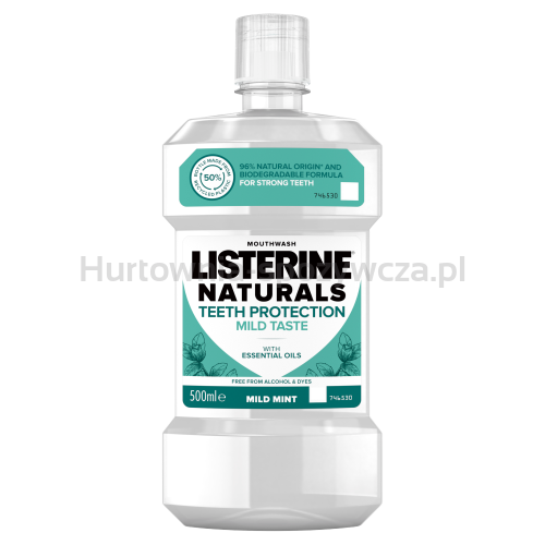 Listerine Płyn Do Płukania Jamy Ustnej Naturals Teeth Protection Mild Taste 500 Ml