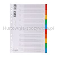Office Products Przekładki karton, A4, 227x297mm, 10 kart, lam. indeks, mix kolorów  - 2