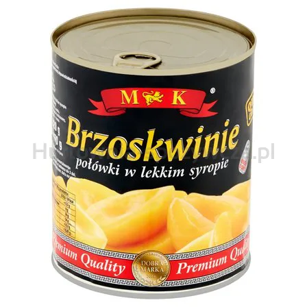 Mk Brzoskwinie Połówki W Lekkim Syropie 820G