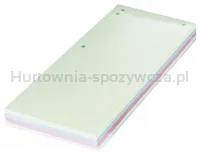 Przekładki DONAU, karton, 1/3 A4, 235x105mm, 100szt., mix kolorów - 3