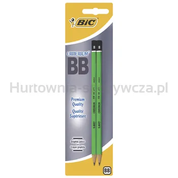 BIC ołówek Criterium drewniany grafitowy BB bez gumki blister 2 szt.