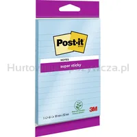 Karteczki samoprzylepne POST-IT Super sticky, XXL, w linię, 102x152mm, 45 kart., zawieszka, niebieskie - 2