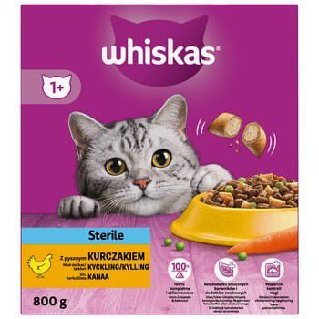 Whiskas Sterile Sucha Karma Z Kurczakiem 800 G