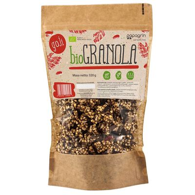 Papagrin Granola Z Goji Bez Dodatku Cukrów Bezglutenowa Bio 320 G [BIO]