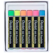 Pentel Pastele Olejne W 6 Kolorach Fluorescencyjnych, Phn-F6