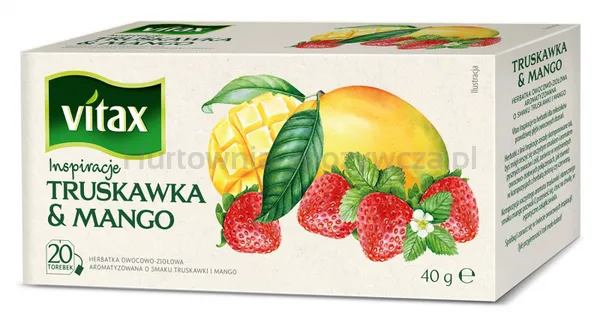 Vitax Herbata Inspirations TRUSKAWKA I MANGO, 20 torebek