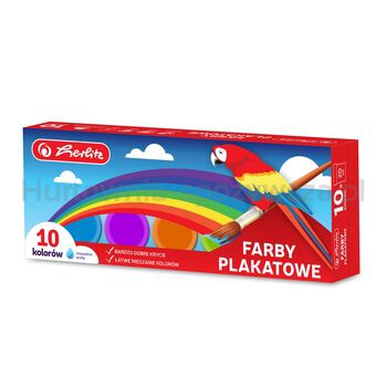 Farby plakatowe Herlitz szkolne 10 kolorów 20 ml