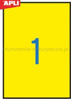 Etykiety kolorowe APLI, 210x297mm, prostokątne, żółte, 20 ark. - 2