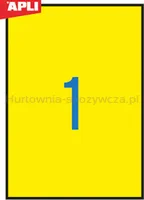 Etykiety kolorowe APLI, 210x297mm, prostokątne, żółte, 20 ark. - 2