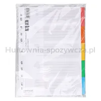 Przekładki OFFICE PRODUCTS, karton, A4, 227x297mm, 5 kart, lam. indeks, mix kolorów - 3