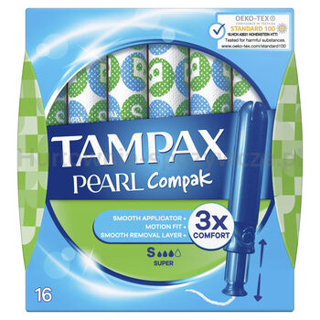 Tampax Tampony Pearl Compak Super Z Aplikatorem 16 Szt.