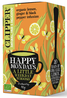 Clipper  Herbatka Cytrynowa Z Imbirem I Czarnym Pieprzem (Happy Mondays) Bio (20 X 2,25 G) 45 G [BIO]