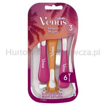 Gillette Venus Smooth Miami Maszynki Do Golenia Dla Kobiet, 6 Maszynek Jednorazowych Dla Kobiet