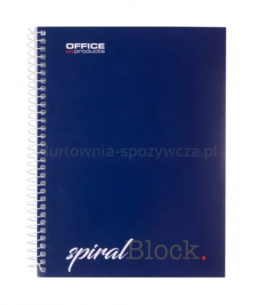 Kołonotatnik OFFICE PRODUCTS, A5, w linie, 80 kart., 70gsm, granatowy
